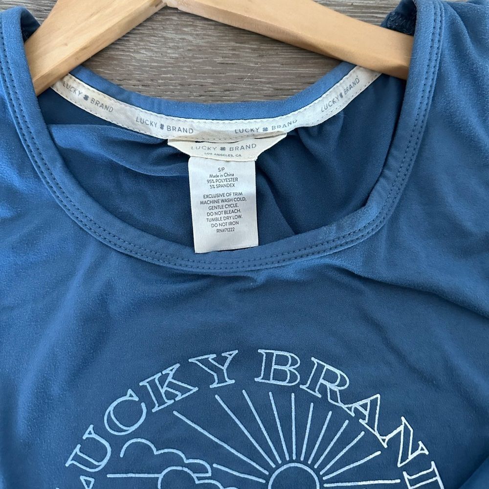 Lucky Brand Blue Graphic Tank Top S - Picture 3 of 3